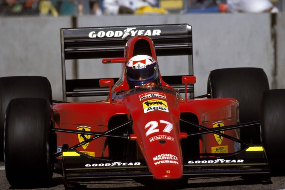 Prost con la Ferrari nel Gp Usa 1991